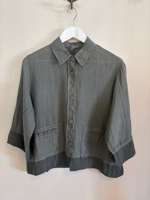 Transit Linen Shirt / Jacket - Dark Olive