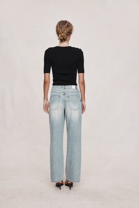 Marle Wide Leg Jean - Faded Blue