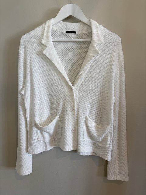Transit Waffle Knit Jacket - White