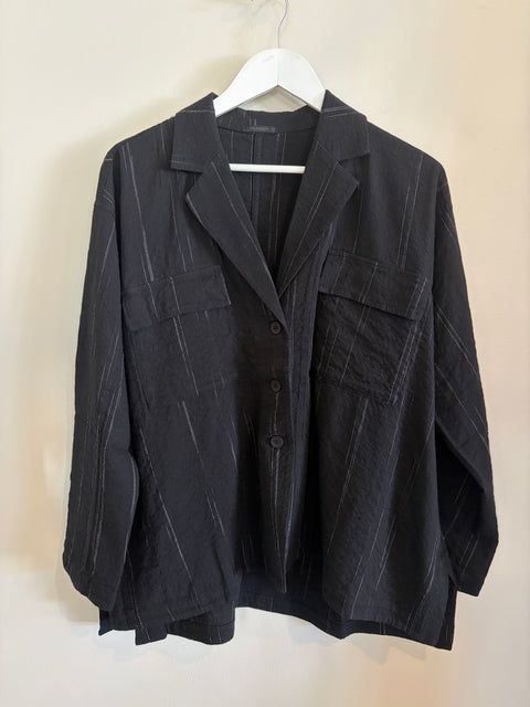 Transit Pinstripe Jacket - Black