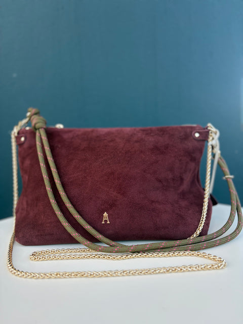 Craie Studio Mallow Crossbody Bag - Suede Burgundy