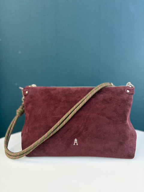 Craie Studio Mallow Crossbody Bag - Suede Burgundy