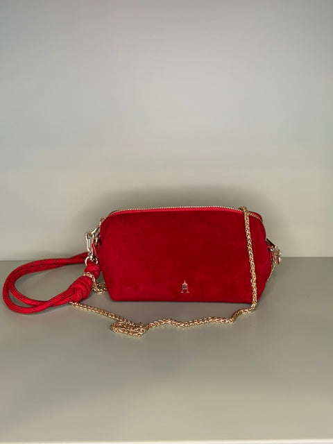 Craie Studio Nuage Crossbody Bag - Suede Rouge