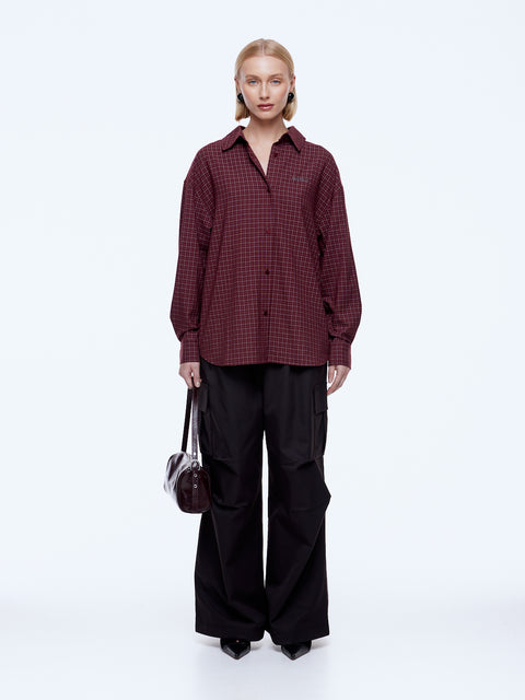 Ena Pelly Gigi Everyday Check Shirt - Burgundy