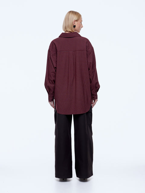 Ena Pelly Gigi Everyday Check Shirt - Burgundy