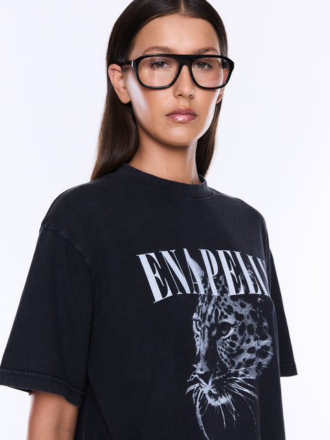 Ena Pelly Ivy Relaxed Tee - Vintage Black/Cheetah