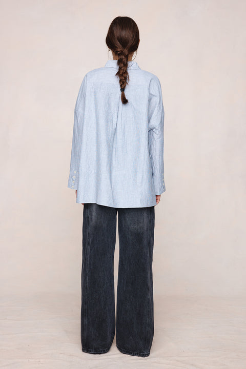 Marle Freddy Shirt - Charcoal Stripe