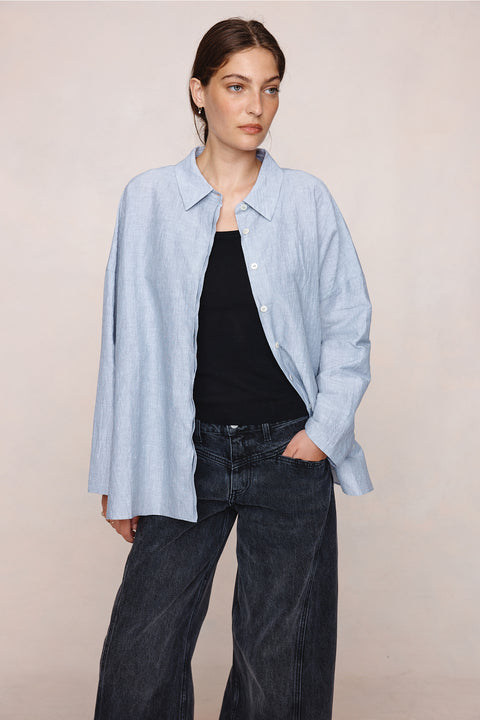 Marle Freddy Shirt - Charcoal Stripe