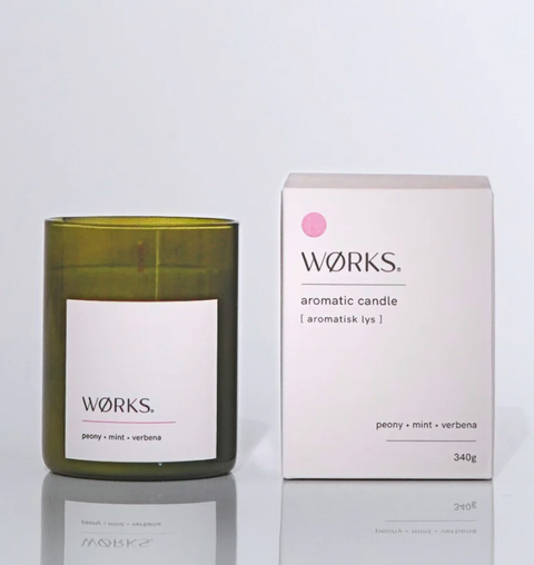 WØRKS Aromatic Candle | Peony, Mint, Verbena