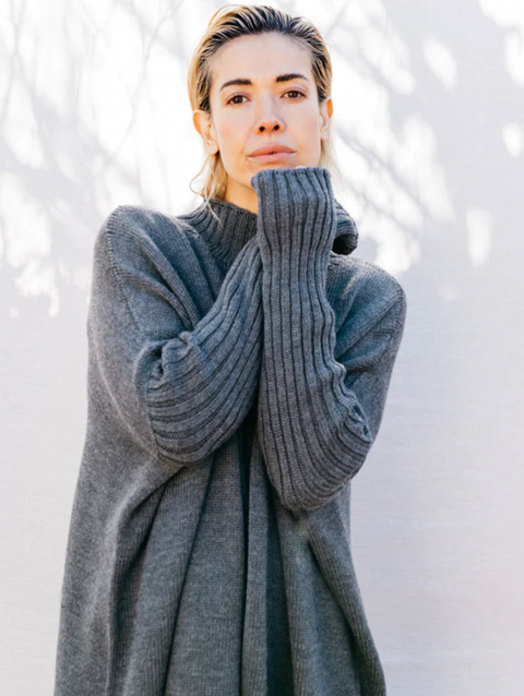 Luna Gallery Merino Wool Turtle Neck Jumper Dress