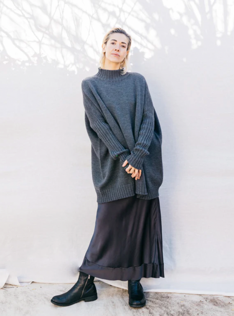 Luna Gallery Merino Wool Turtle Neck Jumper Dress