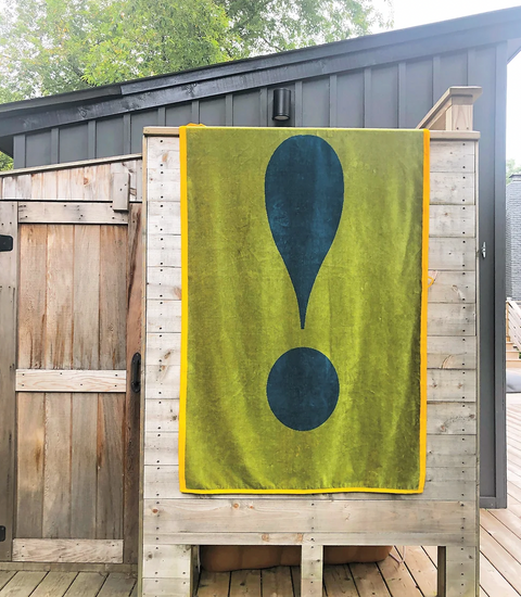 Lateral Objects Exclamation Towel Green