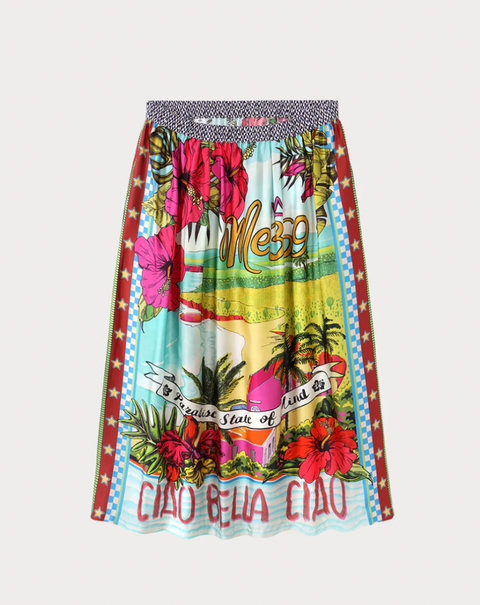 ME369 Vanessa Printed Midi Love Skirt