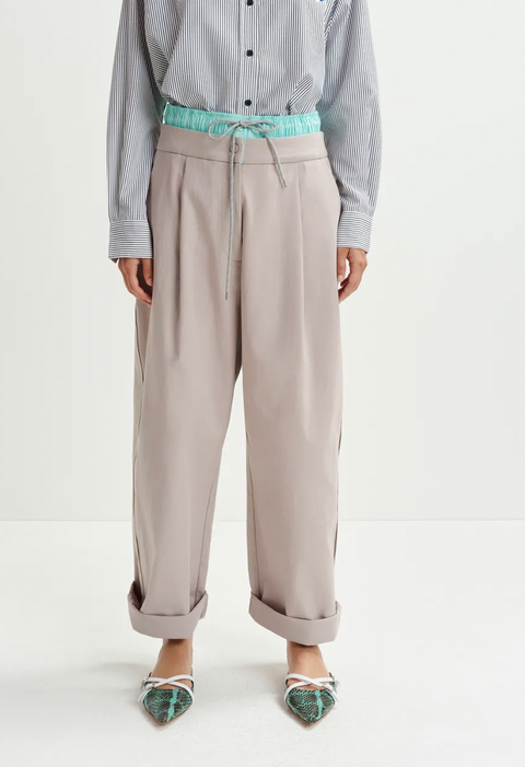 Essentiel Hip Fabric Mix Pants