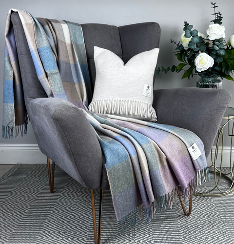McNutt Of Donegal Merino Lambswool Check Throw