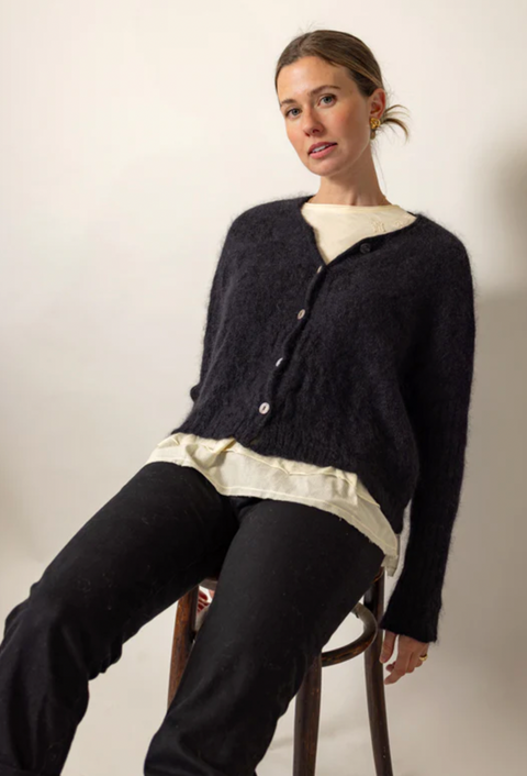 Luna Gallery Mohair and Merino Diamond Crop Cardi