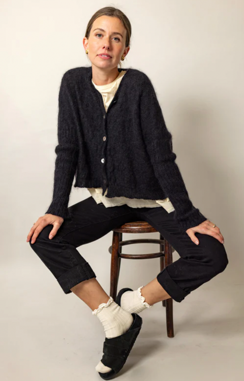 Luna Gallery Mohair and Merino Diamond Crop Cardi