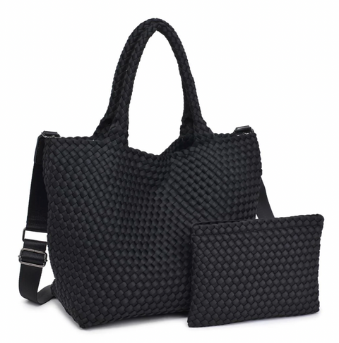 Sol and Selene Woven Neoprene Cross Body Bag - Skys The Limit Medium