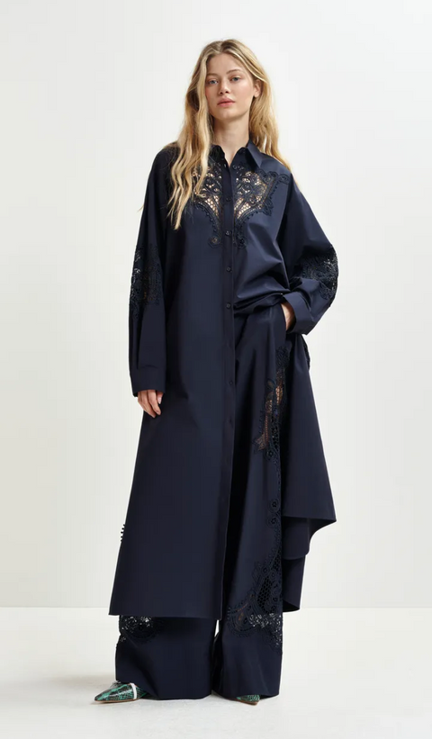 Essentiel Cotton Broderie Trim Dress