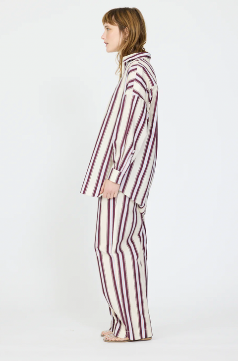 LMND Chiara Half Placket Striped Shirt