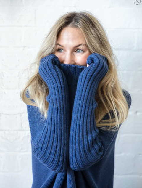 Luna Gallery Merino Wool Turtle Neck Jumper Dress