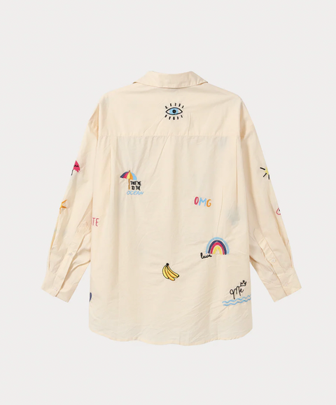 ME369 Madison Oversized Embroidered Shirt