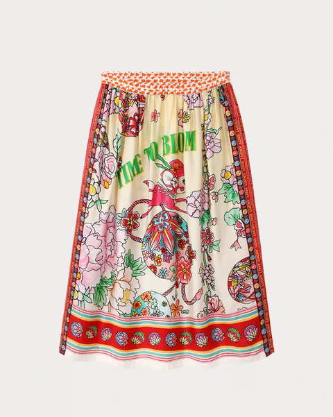 ME369 Vanessa Printed Midi Cherry Skirt