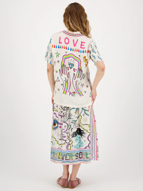 ME369 Vanessa Printed Midi Enlightenment Skirt