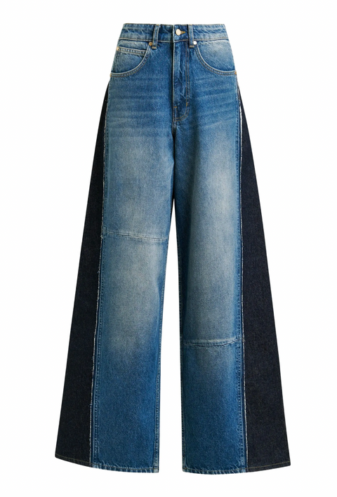 Essentiel Wide Leg Contrast Panel Jeans