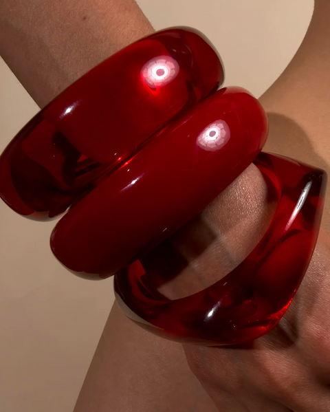 LUV AJ Formentera Bangle Set - Red