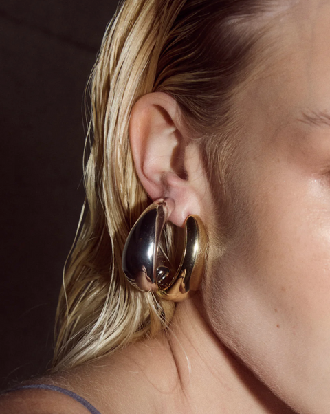 LUV AJ Chrome Orb Hoops