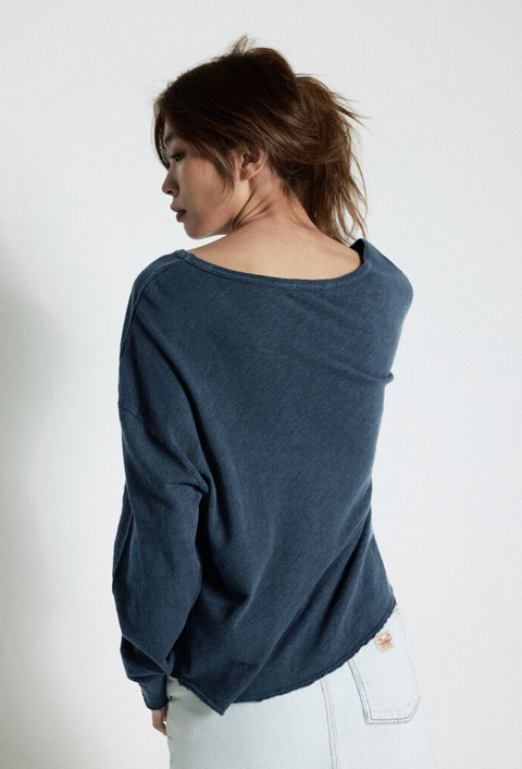 American Vintage Sonoma Long Sleeve T-Shirt - Vintage Navy