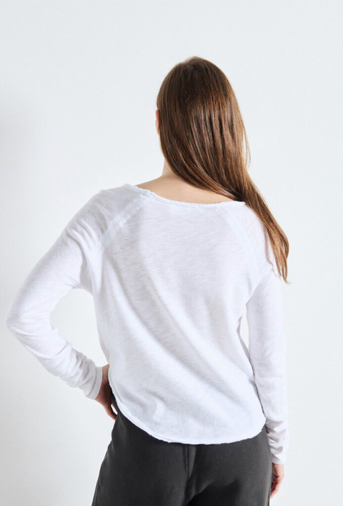 American Vintage Sonoma Long Sleeve Boatneck T-Shirt - White