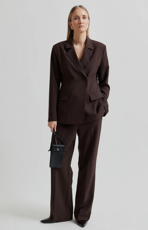 Second Female Fique Classic Trouser - Chocolate Plum