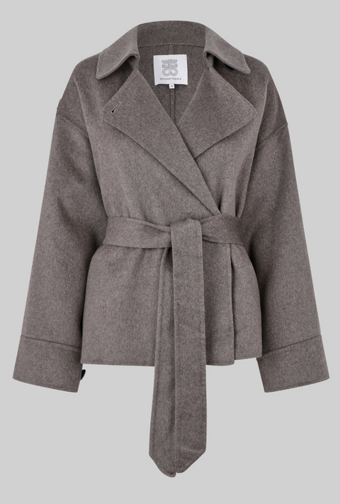 Second Female Walance Belted Jacket - Brown Melange