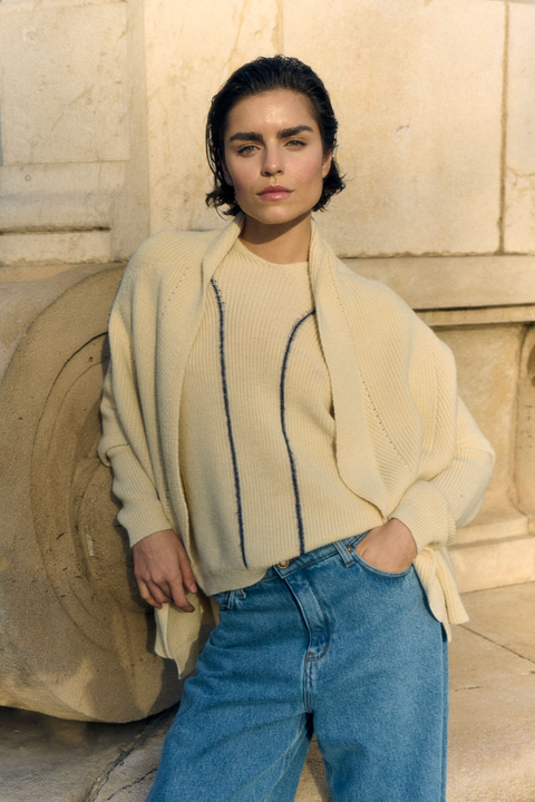 Sita Murt Oversized Cape - Ivory