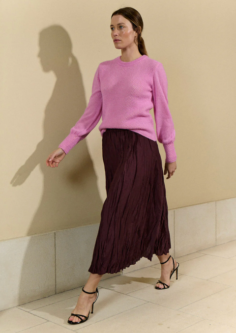 Sita Murt Crinkle Skirt - Burgundy