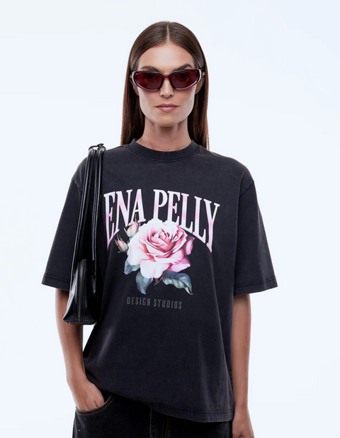 Ena Pelly Rose Tee - Vintage Black