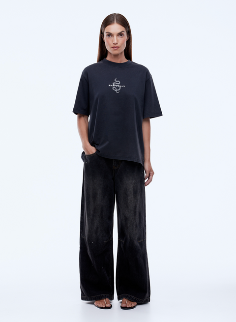 Ena Pelly Vintage Snake Tee - Vintage Black