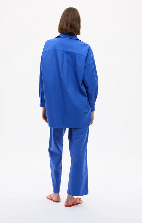 LMND Mara Oversized Long Sleeve Shirt - Cobalt Blue