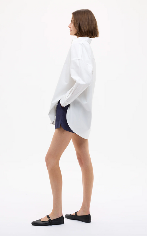 LMND Mara Oversized Long Sleeve Shirt - White