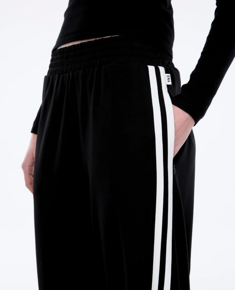 Ena Pelly Valentina Stripe Pant - Black/Off White
