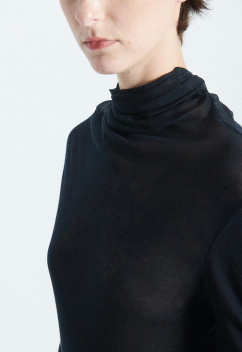 American Vintage Massachusetts Long Sleeve Tee - Black