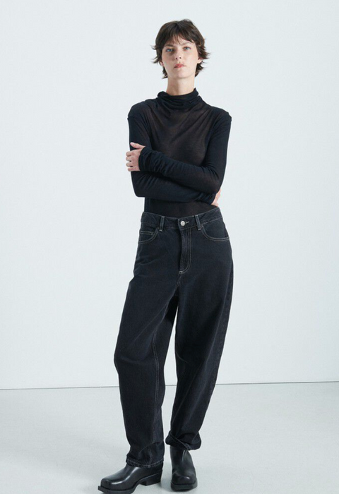 American Vintage Massachusetts Long Sleeve Tee - Black