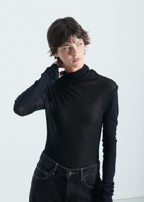 American Vintage Massachusetts Long Sleeve Tee - Black