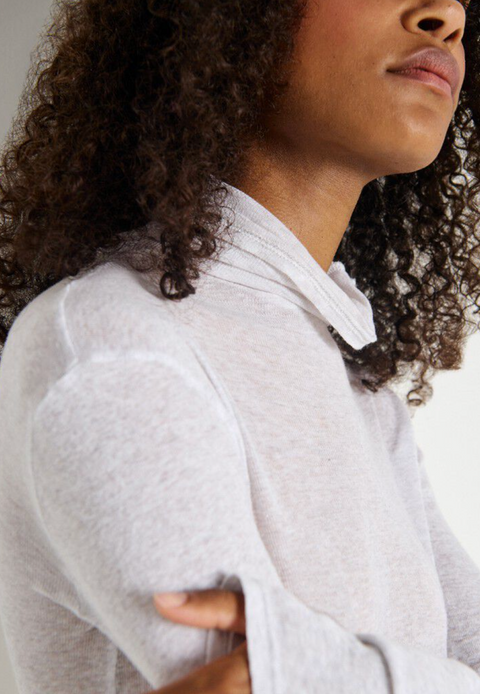 American Vintage Massachusetts Long Sleeve Tee - Heather Grey