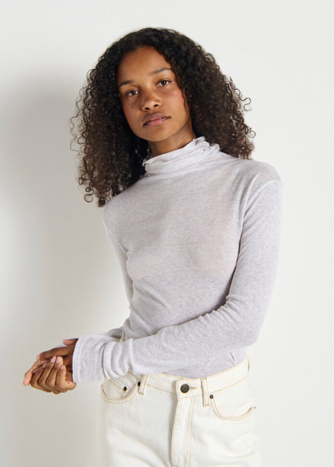 American Vintage Massachusetts Long Sleeve Tee - Heather Grey