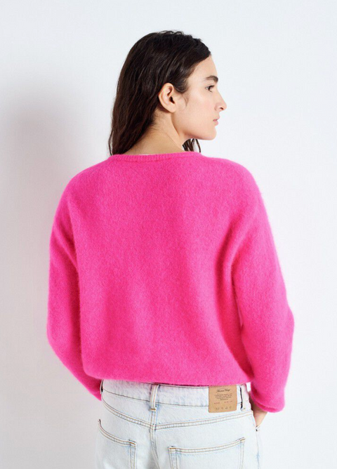 American Vintage Vitow Cardigan - Fluro Pink Melange