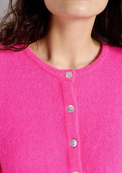 American Vintage Vitow Cardigan - Fluro Pink Melange