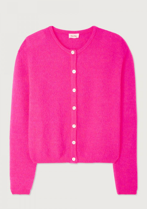 American Vintage Vitow Cardigan - Fluro Pink Melange